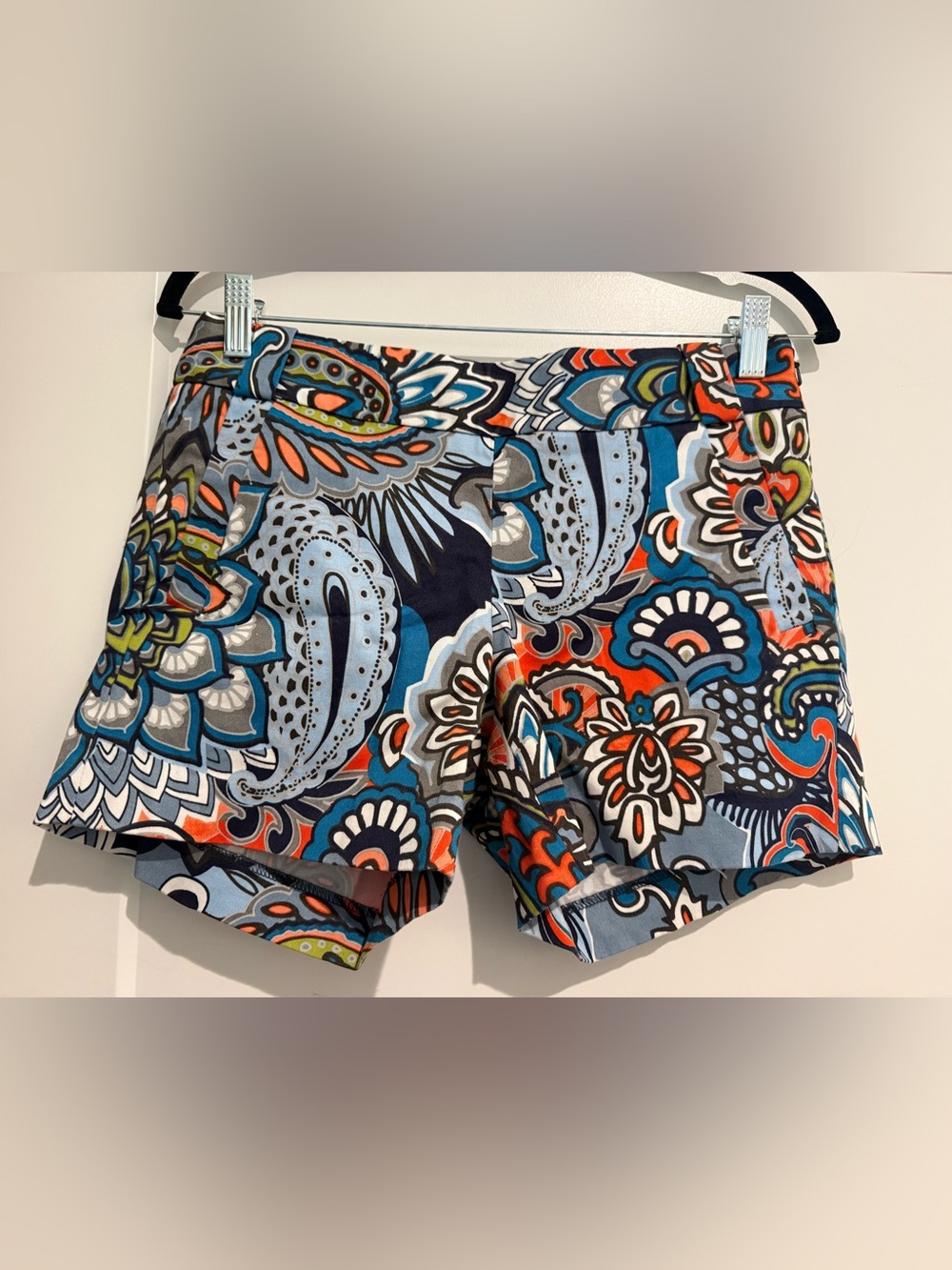 J. Crew Multicolor Paisley Print Women’s Shorts — Blue, Orange, Green
